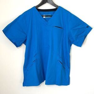 Bio Bring it On Medical‎ Scrub Top. Size XL Blue